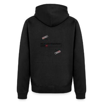 Gaming Level Up Geschenk Geburtstag Geschenkidee - Unisex Premium Bio Zip Hoodie - Schwarz - Hinten - Nico (187cm)
