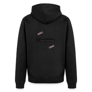 Level Up Gaming Geschenk Geburtstag Geschenkidee - Unisex Premium Bio Zip Hoodie - Schwarz - Hinten - Nico (187cm)