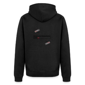 Level Up Gaming Geschenk Geschenkidee Geburtstag - Unisex Premium Bio Zip Hoodie - Schwarz - Hinten - Nico (187cm)