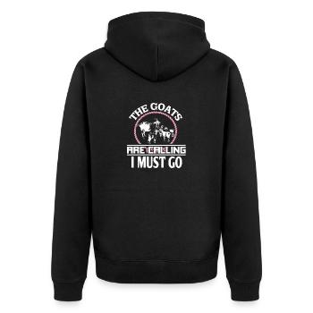 Les GOATS appellent I Must Go Funny Farmer - Veste à capuche bio Premium Unisexe - noir - Dos - Nico (187cm)