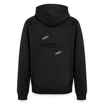 Zocken Gaming Geschenk Geschenkidee Konsolen Spiel - Unisex Premium Bio Zip Hoodie - Schwarz - Hinten - Nico (187cm)