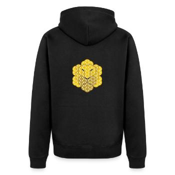 Lion of Life - LMLB - Unisex Premium Organic Zip Hoodie - black - Back - Nico (187cm)