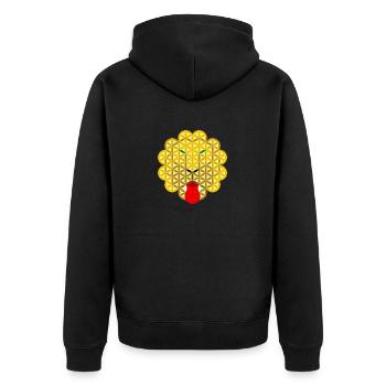 Lion of Life SMLB/TGR - Unisex Premium Organic Zip Hoodie - black - Back - Nico (187cm)