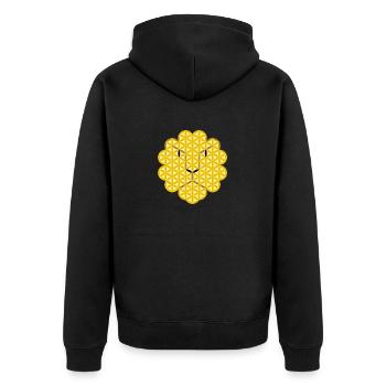 Lion of Life - SMLBEV - Unisex Premium Organic Zip Hoodie - black - Back - Nico (187cm)