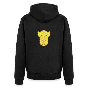 Großkatze des Lebens - Cl - Unisex Premium Bio Zip Hoodie - Schwarz - Hinten - Nico (187cm)