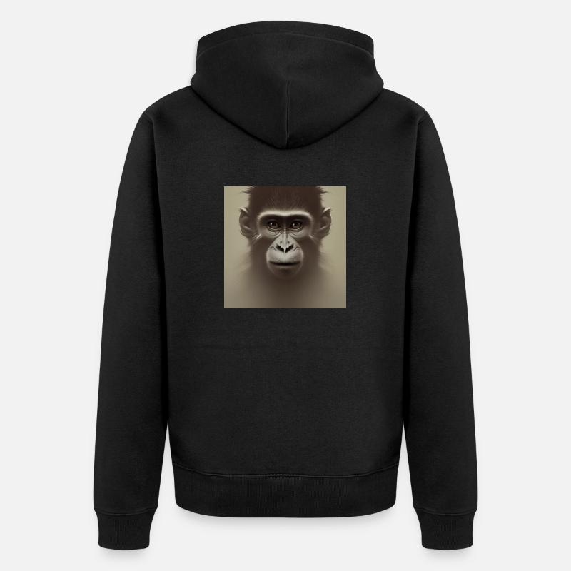 Monkey Planet der Affen - Unisex Premium Bio Zip Hoodie - Schwarz