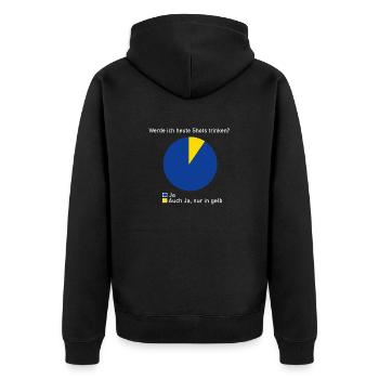 Shots trinken Alkohol Geschenk Geschenkidee Kurze - Unisex Premium Bio Zip Hoodie - Schwarz - Hinten - Nico (187cm)