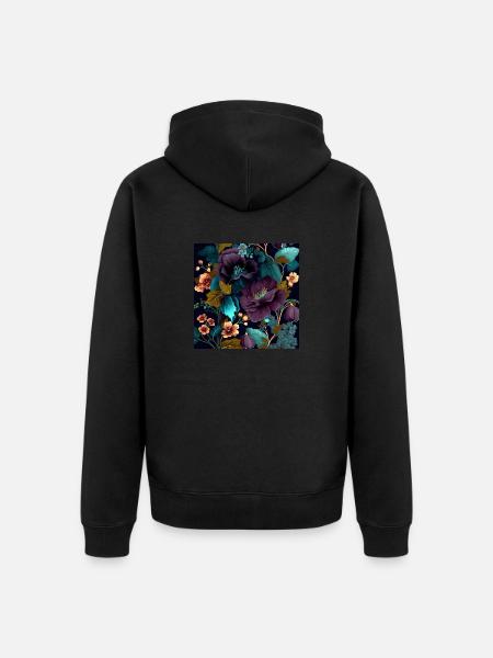 Floral Design 11 - Unisex Premium Bio Zip Hoodie - Schwarz