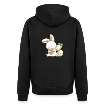 lapin mignon - Veste à capuche bio Premium Unisexe - noir - Dos - Nico (187cm)