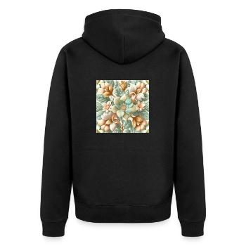 Floral Design 2 - Unisex Premium Bio Zip Hoodie - Schwarz - Hinten - Nico (187cm)