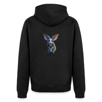 Süße Tiere Kinder Baby Fantasie - Unisex Premium Bio Zip Hoodie - Schwarz - Hinten - Nico (187cm)
