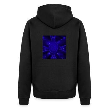 MANDALA ÉLECTRIQUE ENSOLEILLÉ - Veste à capuche bio Premium Unisexe - noir - Dos - Nico (187cm)