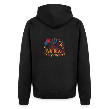 Alles Gute zum 19. Geburtstag Geschenke für Neunzehnte 19-Jährige - Unisex Premium Bio Zip Hoodie - Schwarz - Hinten - Nico (187cm)