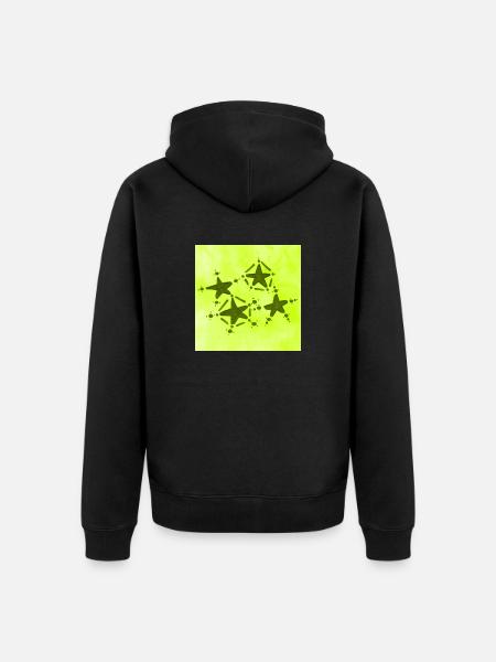 4 STERNE LÄCHELN GELB - Unisex Premium Bio Zip Hoodie - Schwarz