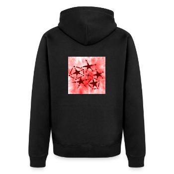 5 ÉTOILES ROUGE SOURIANT - Veste à capuche bio Premium Unisexe - noir - Dos - Nico (187cm)