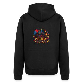 Alles Gute zum 35. Geburtstag Geschenke für fünfunddreißigste 35-Jährige - Unisex Premium Bio Zip Hoodie - Schwarz - Hinten - Nico (187cm)
