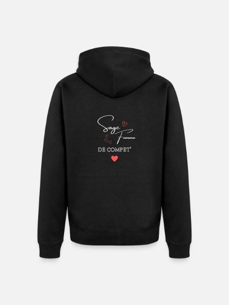 sage femme de competition - Veste à capuche bio Premium Unisexe - noir