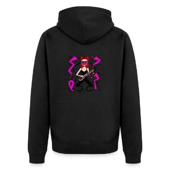 Fille de la musique - Veste à capuche bio Premium Unisexe - noir - Dos - Nico (187cm)