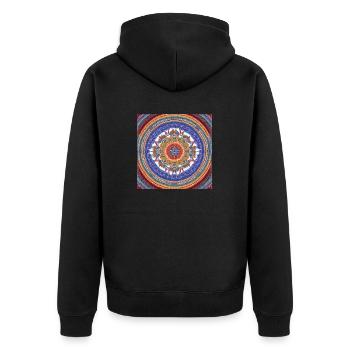 Sacred Symmetry - Unisex Premium Organic Zip Hoodie - black - Back - Nico (187cm)