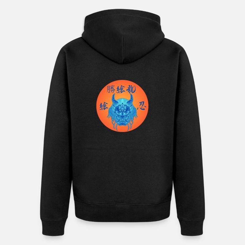 Samurai_evil - Unisex Premium Bio Zip Hoodie - Schwarz