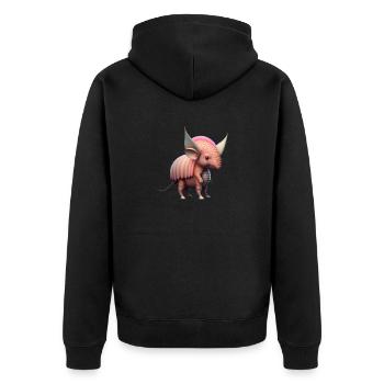 Cute Animals Children Baby Fantasy - Unisex Premium Organic Zip Hoodie - black - Back - Nico (187cm)