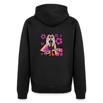 Fille de la musique - Veste à capuche bio Premium Unisexe - noir - Dos - Nico (187cm)