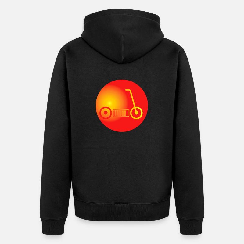 E-Scooter E-Roller Scooter - Unisex Premium Bio Zip Hoodie - Schwarz