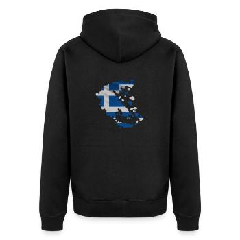 Greece in the form of the country - Unisex Premium Organic Zip Hoodie - black - Back - Nico (187cm)