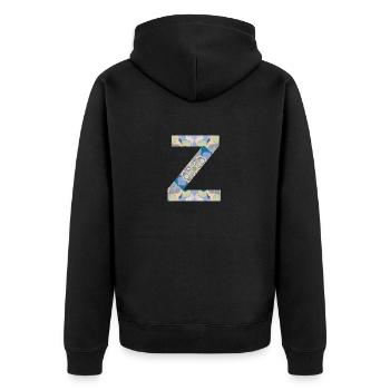 Lettre Z en mandala - Veste à capuche bio Premium Unisexe - noir - Dos - Nico (187cm)