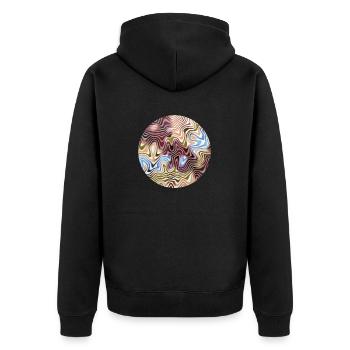 Relief numéro 9 - Veste à capuche bio Premium Unisexe - noir - Dos - Nico (187cm)
