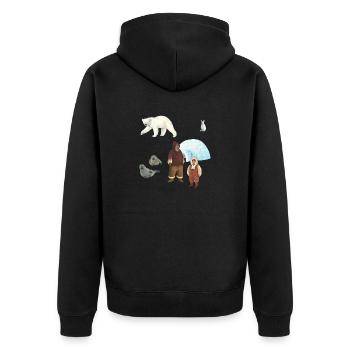 Eskimo family - Unisex Premium Organic Zip Hoodie - black - Back - Nico (187cm)