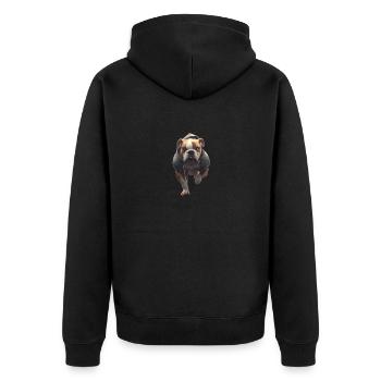 Chien avec sweat à capuche - Veste à capuche bio Premium Unisexe - noir - Dos - Nico (187cm)