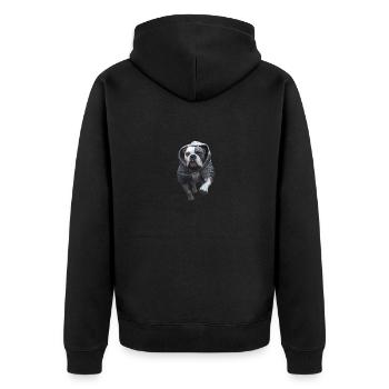Chien avec sweat à capuche - Veste à capuche bio Premium Unisexe - noir - Dos - Nico (187cm)