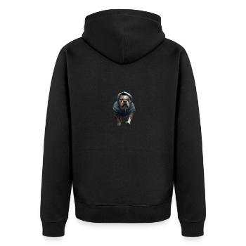 Chien avec sweat à capuche - Veste à capuche bio Premium Unisexe - noir - Dos - Nico (187cm)