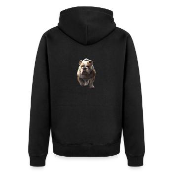 Chien avec sweat à capuche - Veste à capuche bio Premium Unisexe - noir - Dos - Nico (187cm)