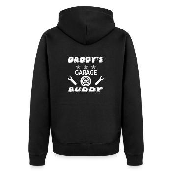 Garage - Unisex Premium Organic Zip Hoodie - black - Back - Nico (187cm)