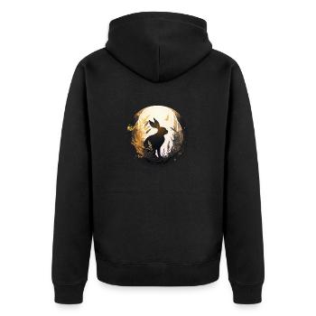 New Year's . - Unisex Premium Organic Zip Hoodie - black - Back - Nico (187cm)