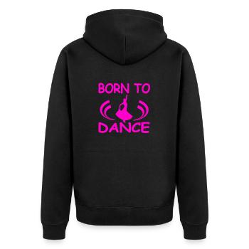 Tanzen - Unisex Premium Bio Zip Hoodie - Schwarz - Hinten - Nico (187cm)