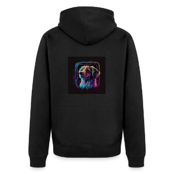 Rainbow Dog - Unisex Premium Organic Zip Hoodie - black - Back - Nico (187cm)
