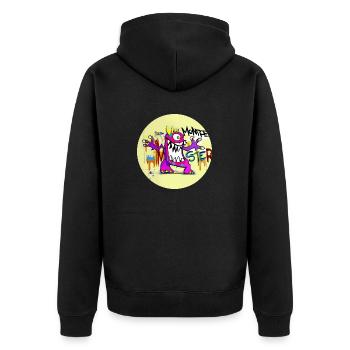 Grafitti Monster - Unisex Premium Bio Zip Hoodie - Schwarz - Hinten - Nico (187cm)
