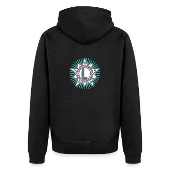 Étoiles avec la lettre L. Votre parole - votre pensée - Veste à capuche bio Premium Unisexe - noir - Dos - Nico (187cm)
