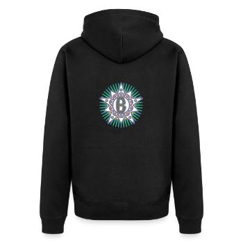 Étoiles avec la lettre B. Votre parole - votre pensée - Veste à capuche bio Premium Unisexe - noir - Dos - Nico (187cm)