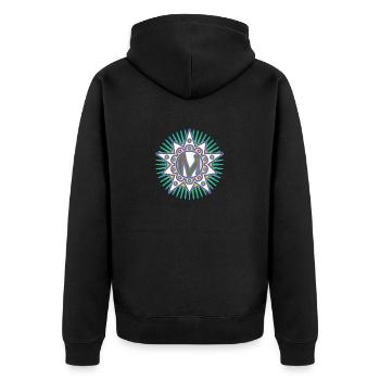 Étoiles avec la lettre M. Votre parole - votre pensée - Veste à capuche bio Premium Unisexe - noir - Dos - Nico (187cm)