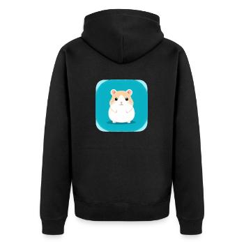 Mignon Dessin Animé Hamster Love Pet 2 - Veste à capuche bio Premium Unisexe - noir - Dos - Nico (187cm)