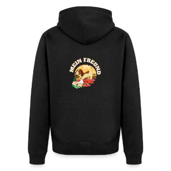 Mein kleiner Beagle Freund - Unisex Premium Bio Zip Hoodie - Schwarz - Hinten - Nico (187cm)
