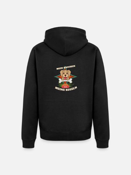 Verspielter kleiner Hund - Unisex Premium Bio Zip Hoodie - Schwarz
