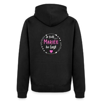 Je suis une mariée au top - Veste à capuche bio Premium Unisexe - noir - Dos - Nico (187cm)