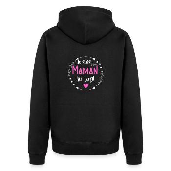 Je suis une maman au top - Veste à capuche bio Premium Unisexe - noir - Dos - Nico (187cm)