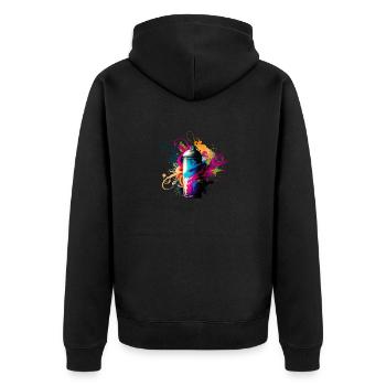 Can Graffiti - Unisex Premium Bio Zip Hoodie - Schwarz - Hinten - Nico (187cm)