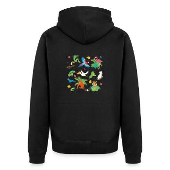 Jungle fever - Unisex Premium Organic Zip Hoodie - black - Back - Nico (187cm)
